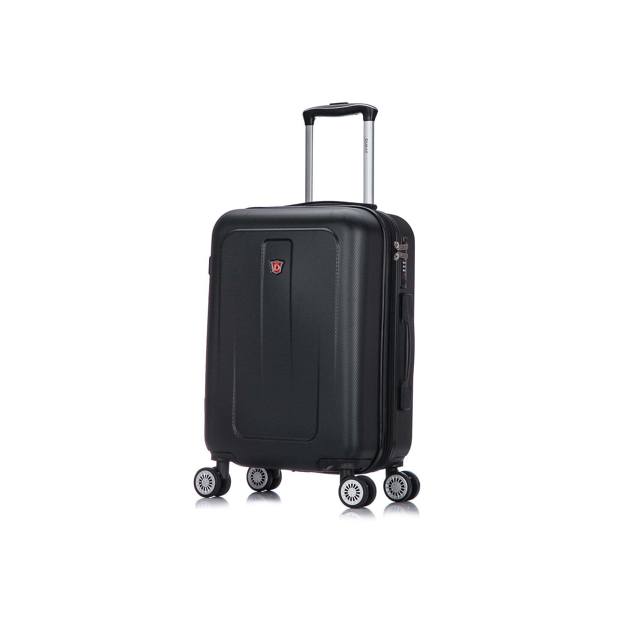 Dukap Crypto 20-Inch Carry-On Hardside Spinner Luggage, Black