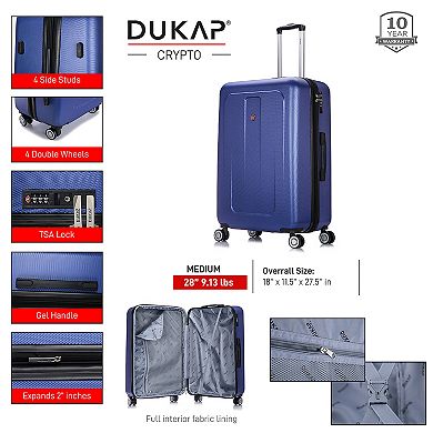 Dukap Crypto 28-Inch Hardside Spinner Luggage