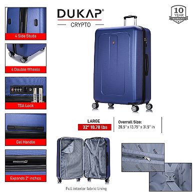 Dukap Crypto 32-Inch Hardside Spinner Luggage