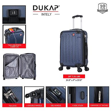 Dukap Intely 20-Inch Carry-On Hardside Spinner Luggage