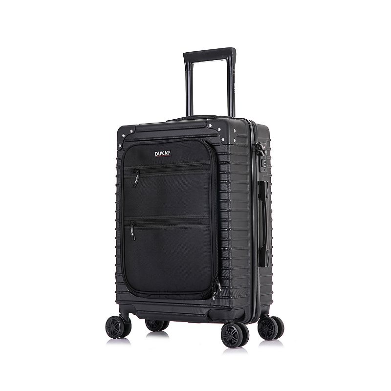 Dukap Tour 20-Inch Carry-On Hardside Spinner Luggage, Black, 20 Carryon