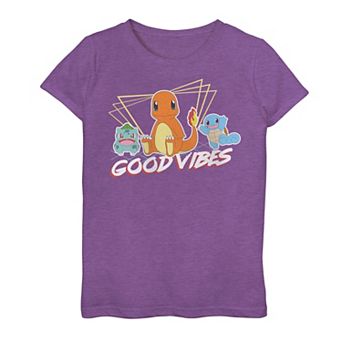 Girls 7-16 Pokemon "Good Vibes" Starters Graphic Tee