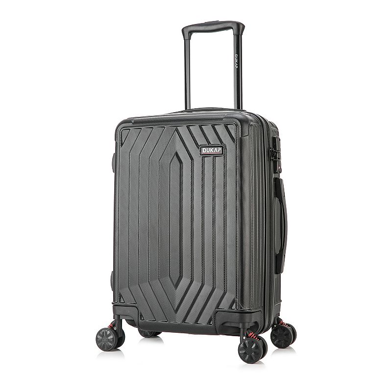 Dukap Stratos 20-Inch Carry-On Hardside Spinner Luggage, Black, 20 Carryon