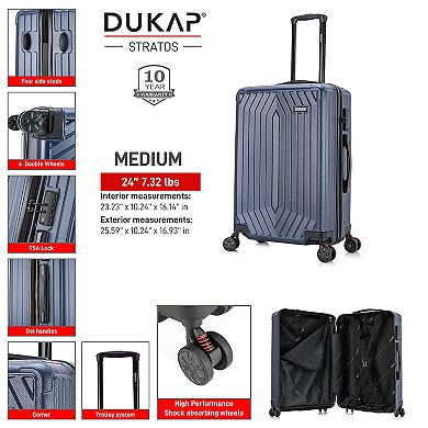 Dukap Stratos 24-Inch Hardside Spinner Luggage