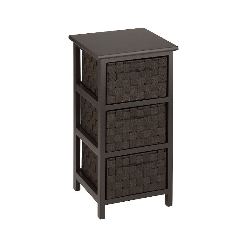 Honey-Can-Do Small Storage Woven End Table, Brown