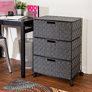 Honey-Can-Do 3-Drawer Woven Home Office Organizer 