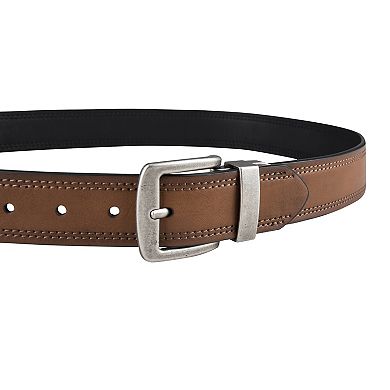 Men's Columbia Two-in-One Reversible Casual Belt with Double Row Stitching