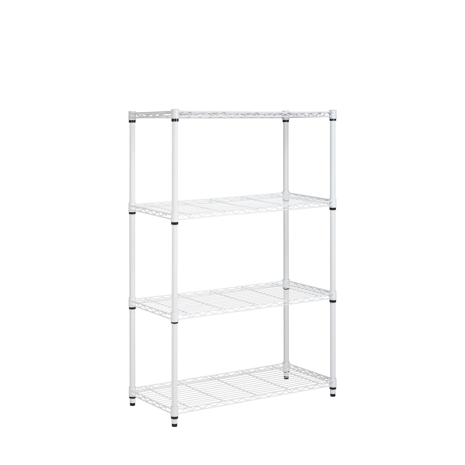 Ram Quality Products Primo 12 inch 4 Tier Plastic Storage Shelving Unit  Organizer, Black