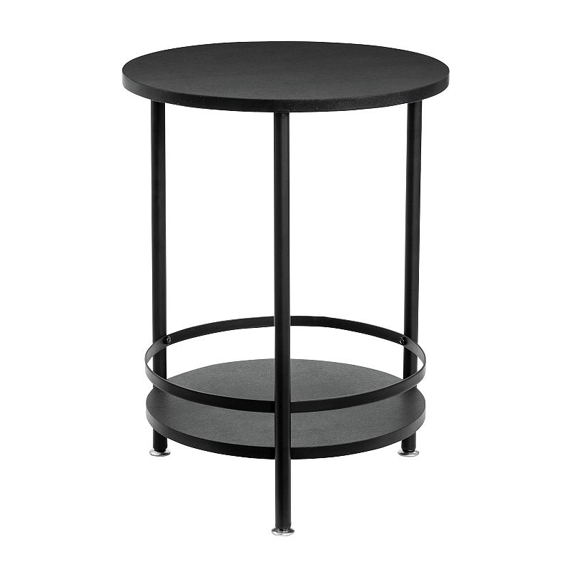 29383161 Honey-Can-Do 2-Tier Round End Table, Black sku 29383161