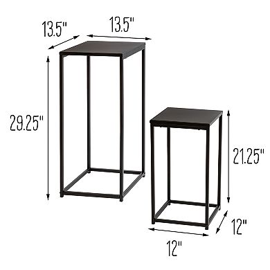 Honey-Can-Do Square End Table 2-piece Set