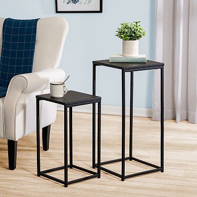 Honey-Can-Do Square End Table 2-piece Set