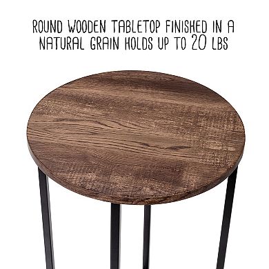 Honey-Can-Do X-Frame Round End Table