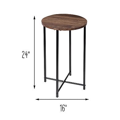 Honey-Can-Do X-Frame Round End Table