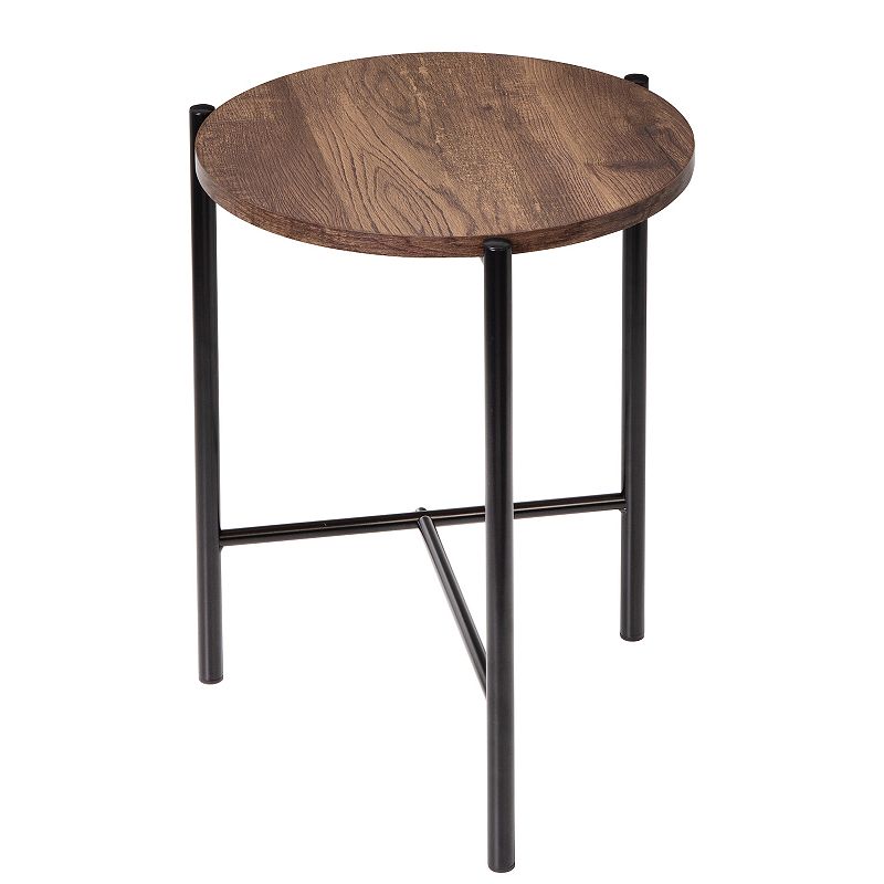 39569551 Honey-Can-Do Round T-Frame End Table, Black sku 39569551