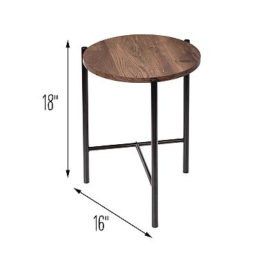 Honey-Can-Do Round T-Frame End Table