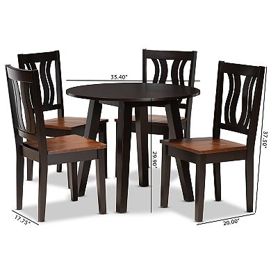 Baxton Studio Anesa Dining Table & Chair 5-piece Set
