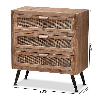 Baxton Studio Calida 3-Drawer Dresser