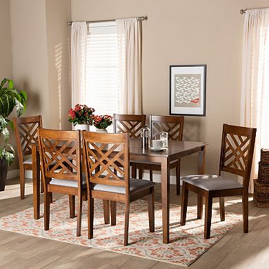 Baxton Studio Caron Dining Table & Chair 6-piece Set