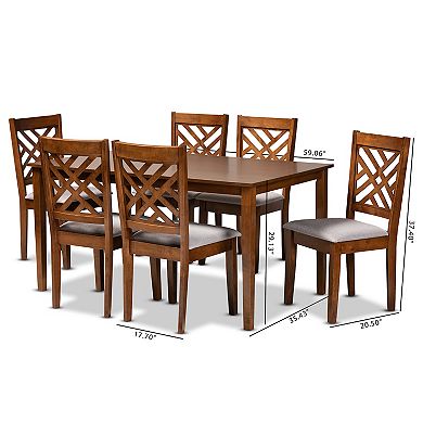 Baxton Studio Caron Dining Table & Chair 6-piece Set