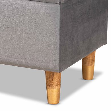 Baxton Studio Elias Storage Ottoman