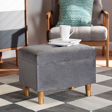 Baxton Studio Elias Storage Ottoman