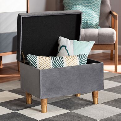 Baxton Studio Elias Storage Ottoman