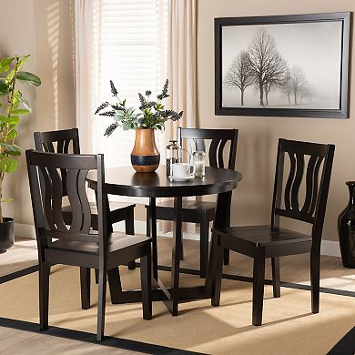 Baxton Studio Elodia Dining Table & Chair 5-piece Set