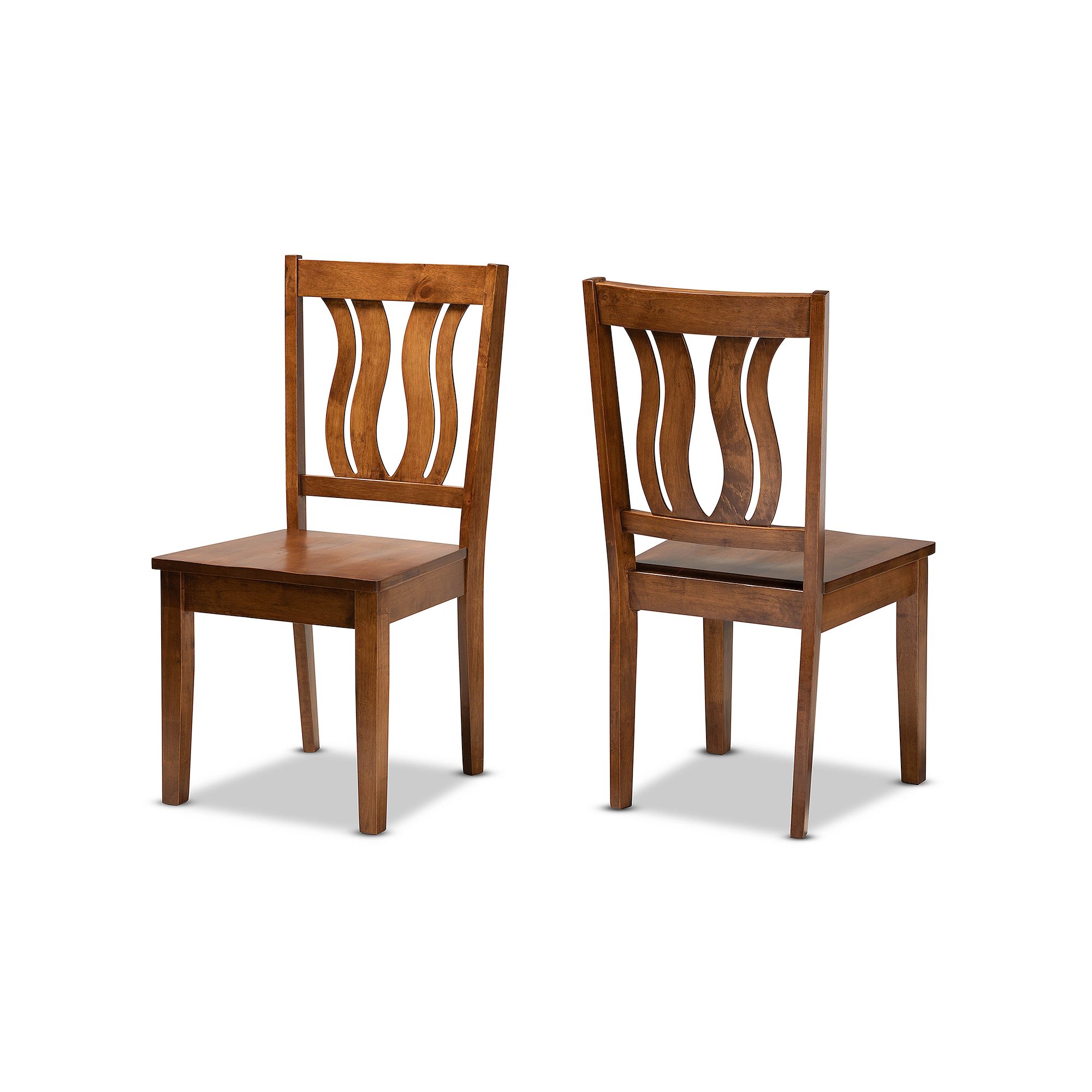 Baxton Studio Fenton Dining Chair 2-piece Set, Brown Brown
