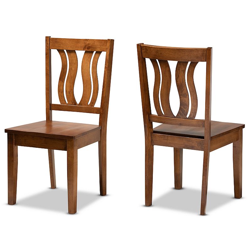Baxton Studio Fenton Dining Chair 2-piece Set, Brown
