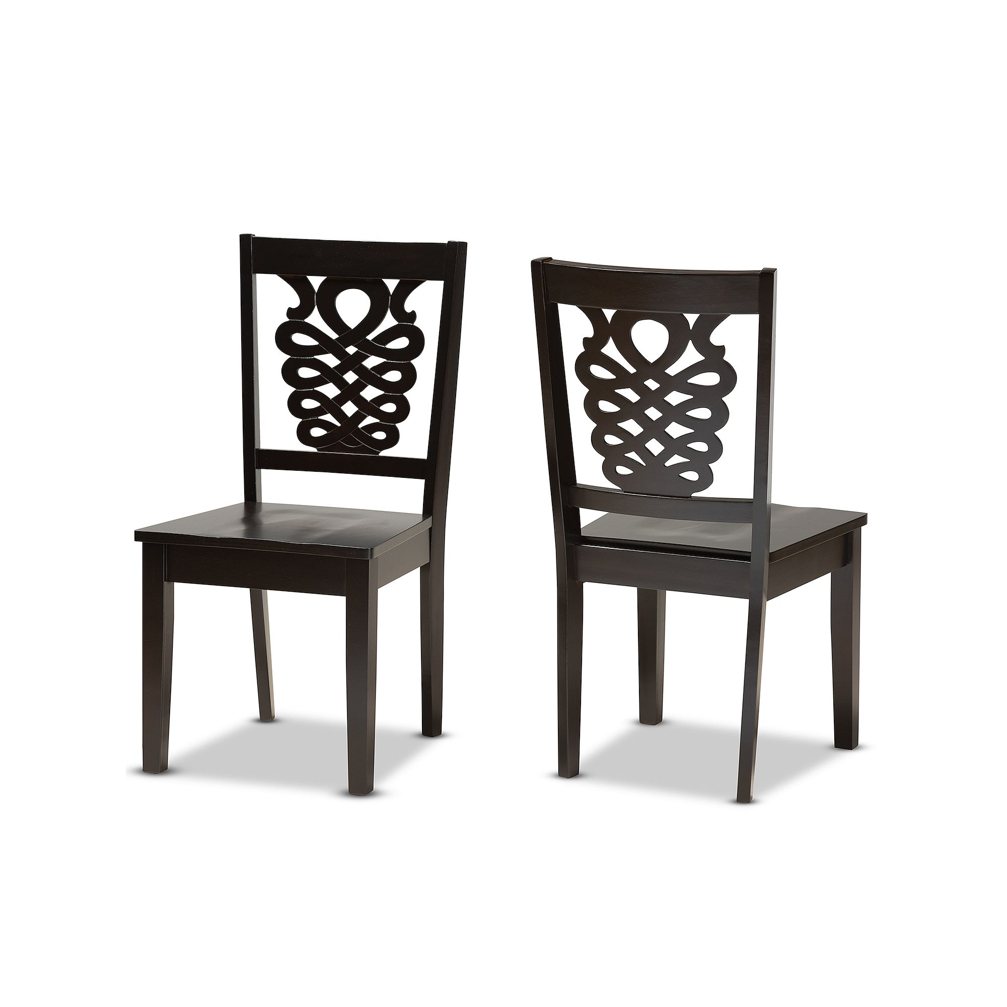 Baxton Studio Gervais Dining Chair 2-piece Set, Dark Brown
