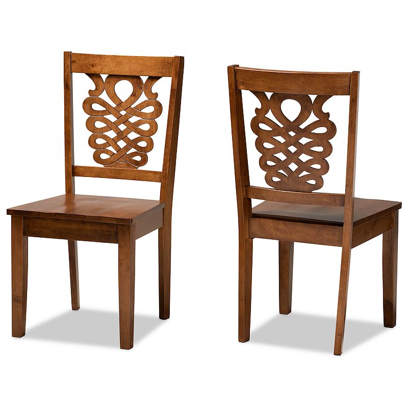 Baxton Studio Gervais Dining Chair 2-piece Set, Brown