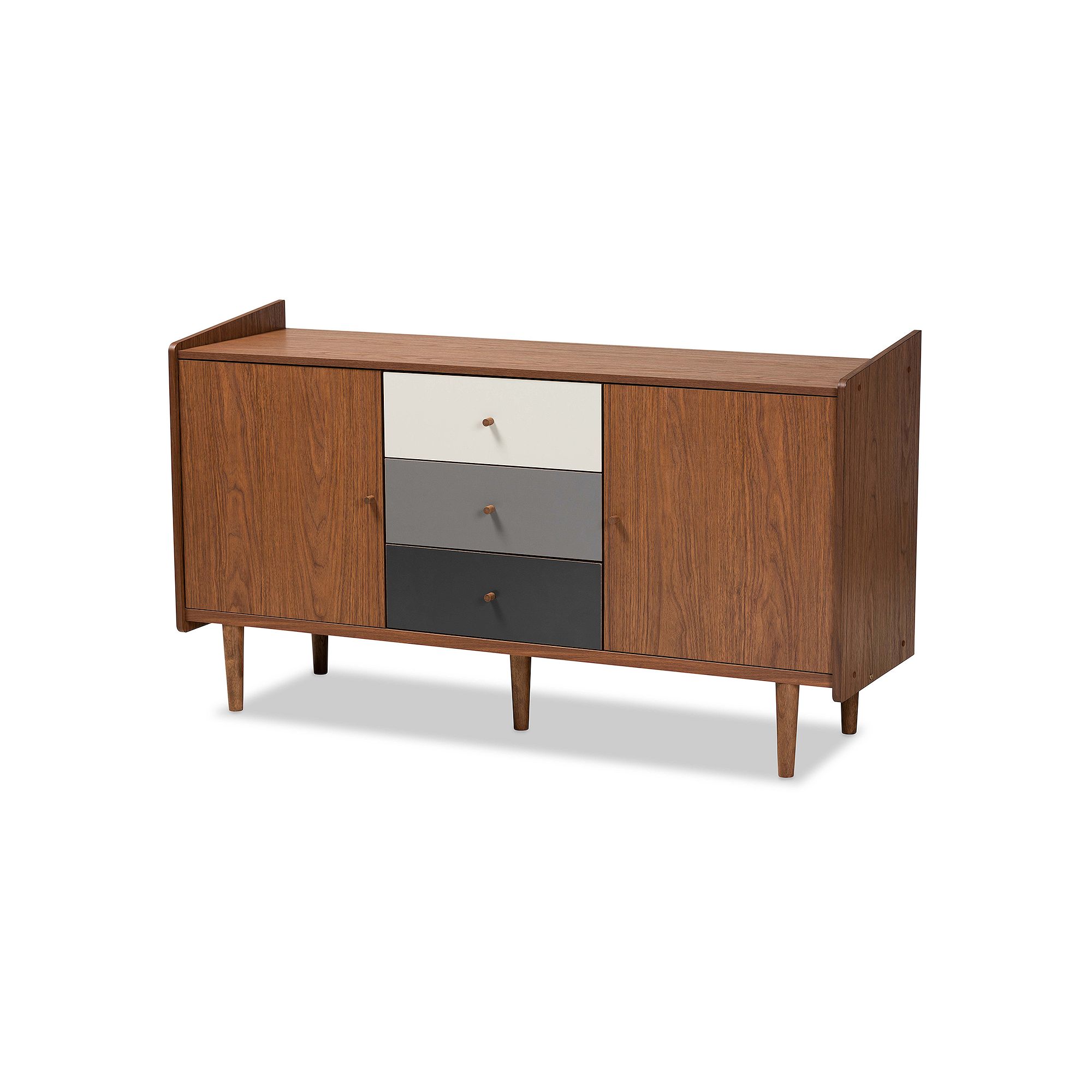 Baxton Studio Halden Sideboard, Brown Brown Gray