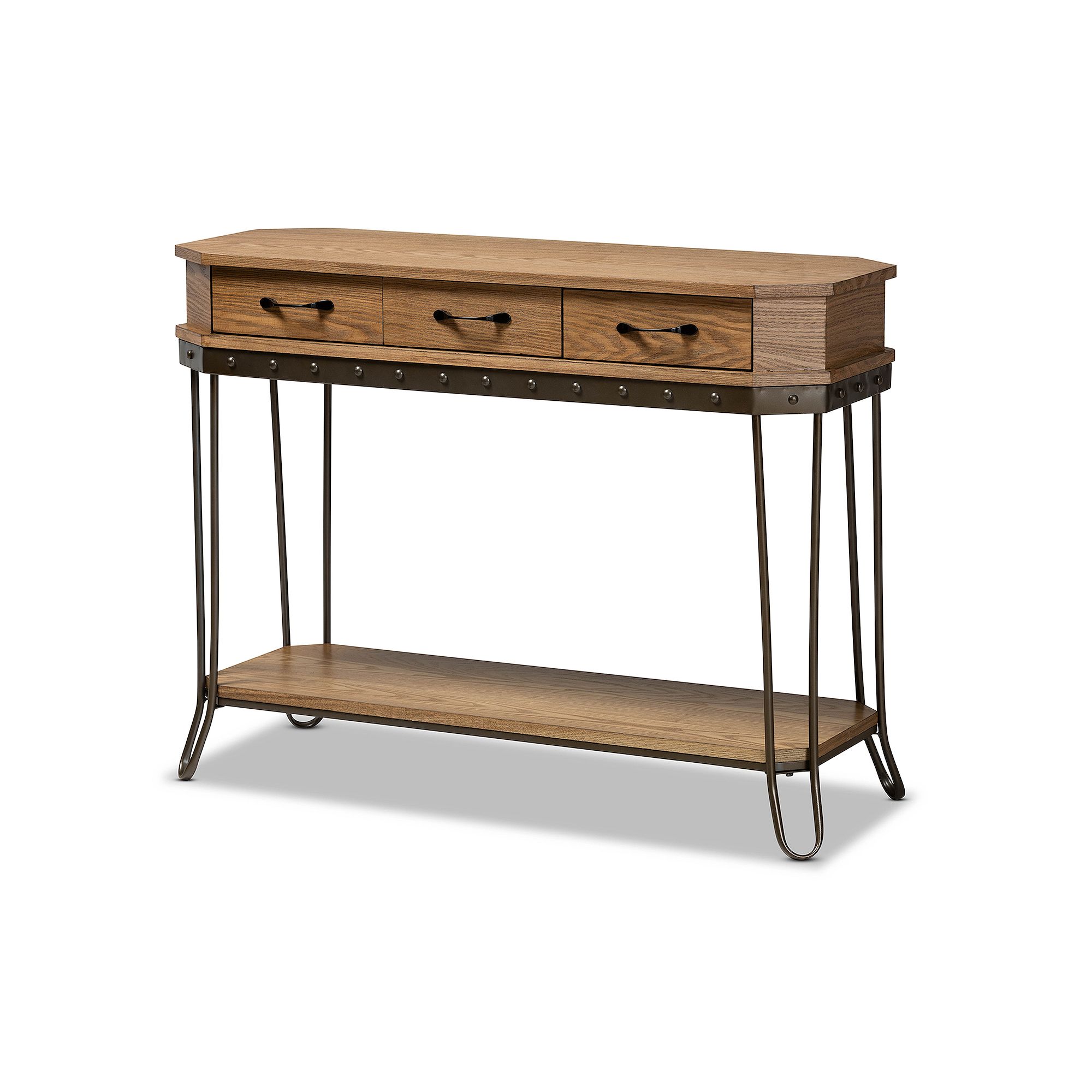 Baxton Studio Kellyn Console Table, Brown Black