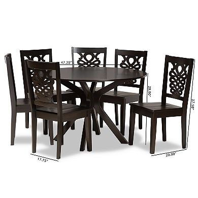 Baxton Studio Liese Dining 7-piece Set
