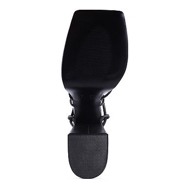 London Rag Anvil Women's Block Heel Sandals