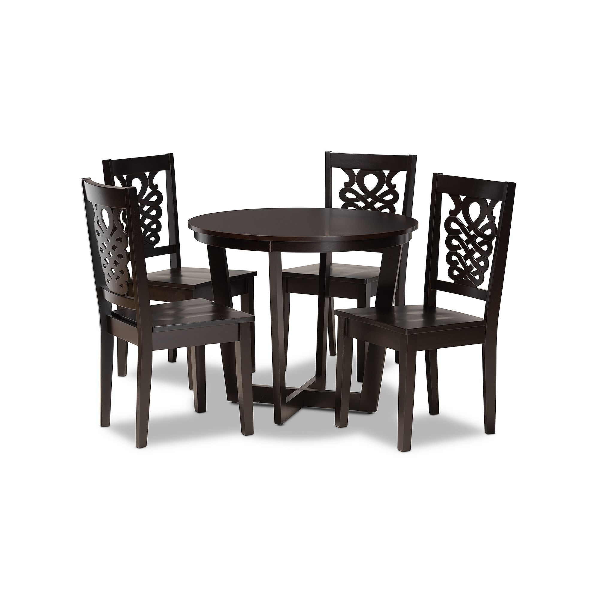 Baxton Studio Salida Dining 5-piece Set, Dark Brown