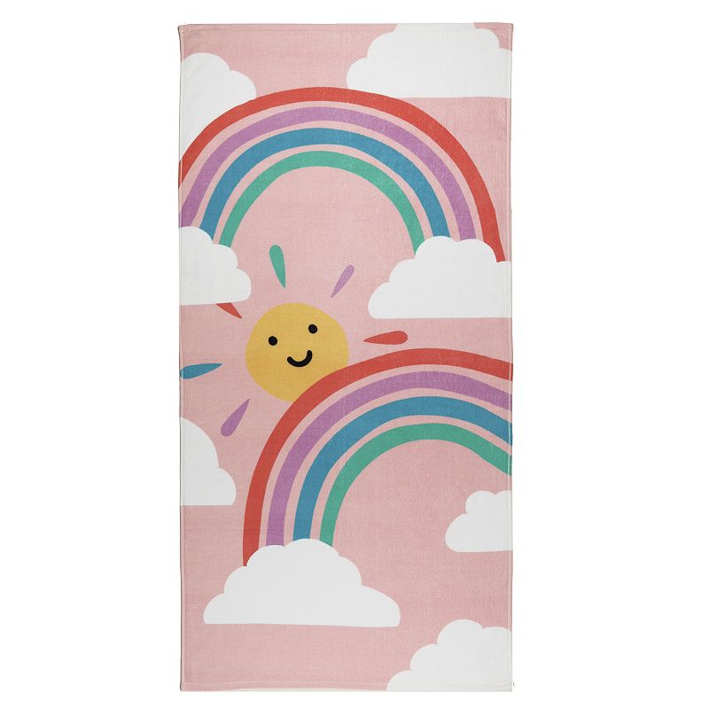 The Big One Kids Rainbows Beach Towel, White, 28x58