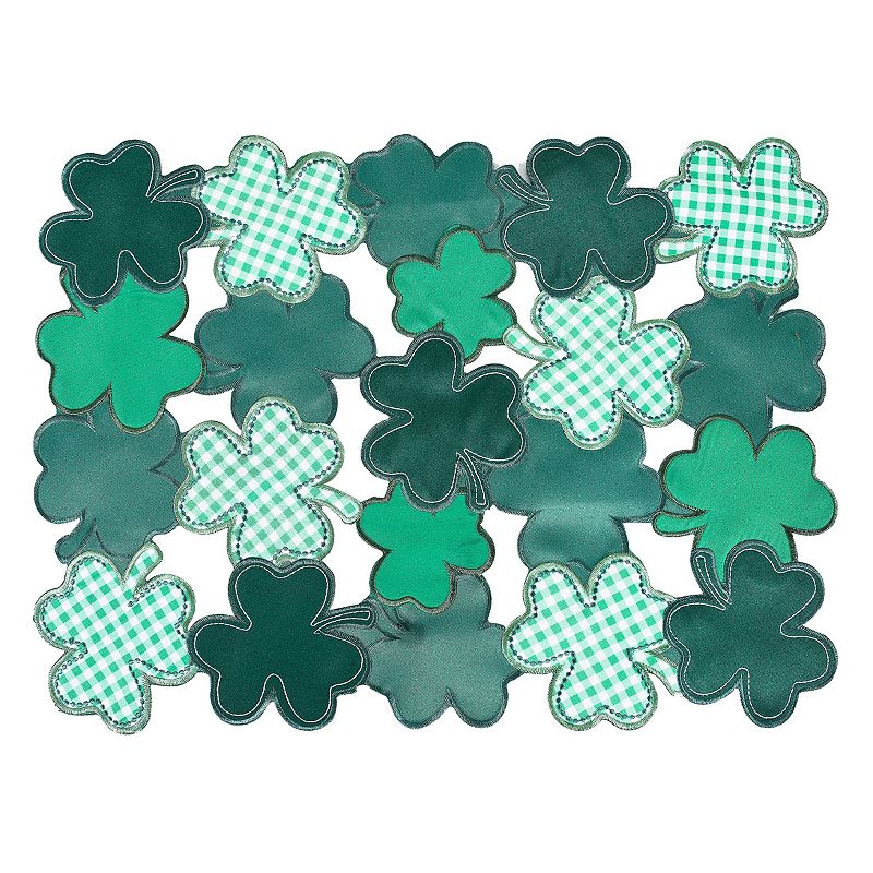 Celebrate Together St. Patricks Day Cut-Out Clover Placemat, Med Green, Fi