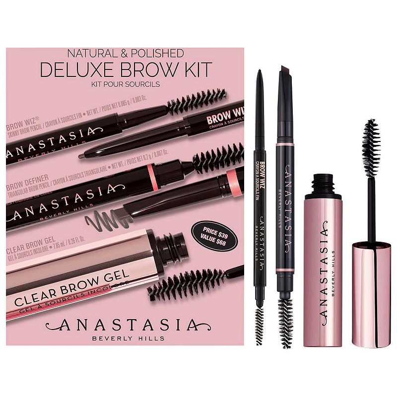 Natural & Polished Deluxe Brow Kit, Dark Brown
