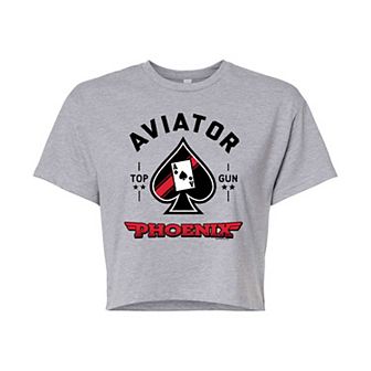 Juniors' Top Gun "Aviator Phoenix" Cropped Graphic Tee