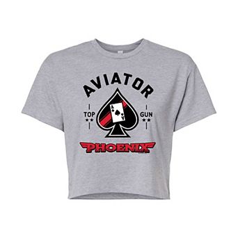 Juniors' Top Gun "Aviator Phoenix" Cropped Graphic Tee