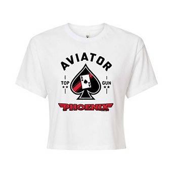 Juniors' Top Gun "Aviator Phoenix" Cropped Graphic Tee
