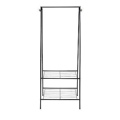 Organize It All Garment Rack with 2 Tier Shelving