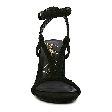 London Rag Smoosh Women's Braided Block Heel Sandals