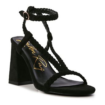 London Rag Smoosh Women's Braided Block Heel Sandals