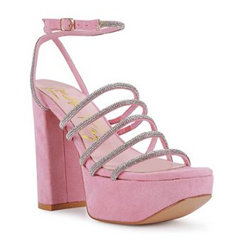 London Rag Tricks Women's Rhinestone Block Heel Sandals