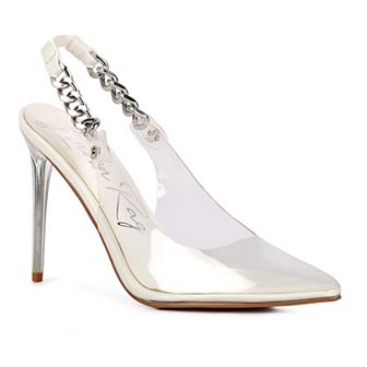 London Rag Goddess Women's Chain Slingback Dress Sandals