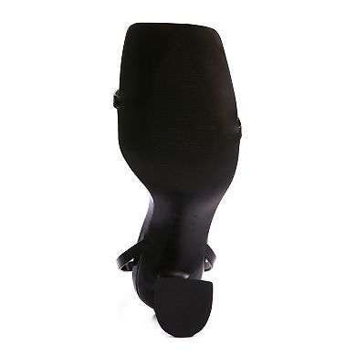 London Rag Lewk Women's Strappy Spool Heel Sandals