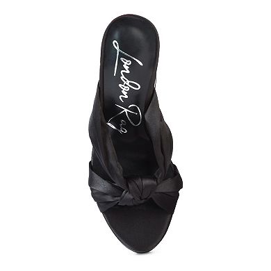 London Rag Strobing Women's Knotted Chunky Platform Block Heel Sandals