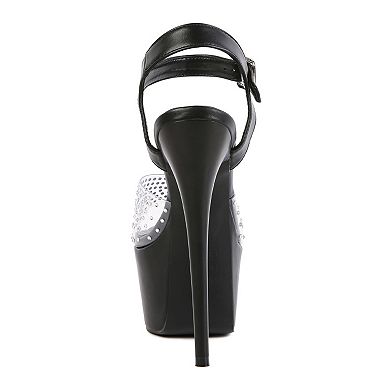 London Rag First Date Women's Rhinestone High Heel Sandals